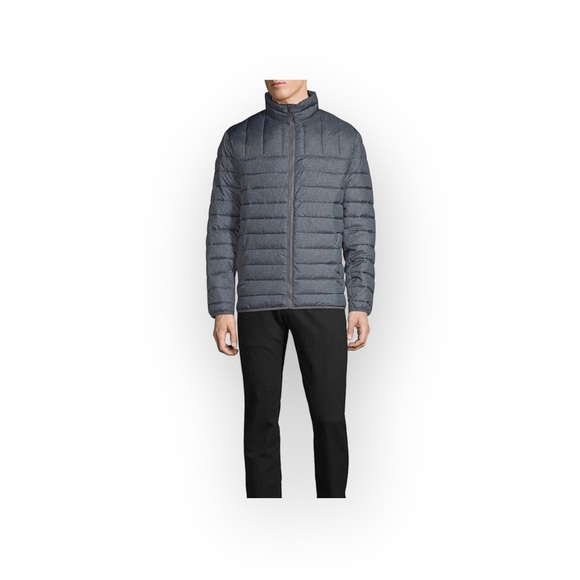 new Swiss Tech ★ Packable Folding Lightweight Puffer Jacket Parka ★ Grey Flannel - Picture 15 of 16